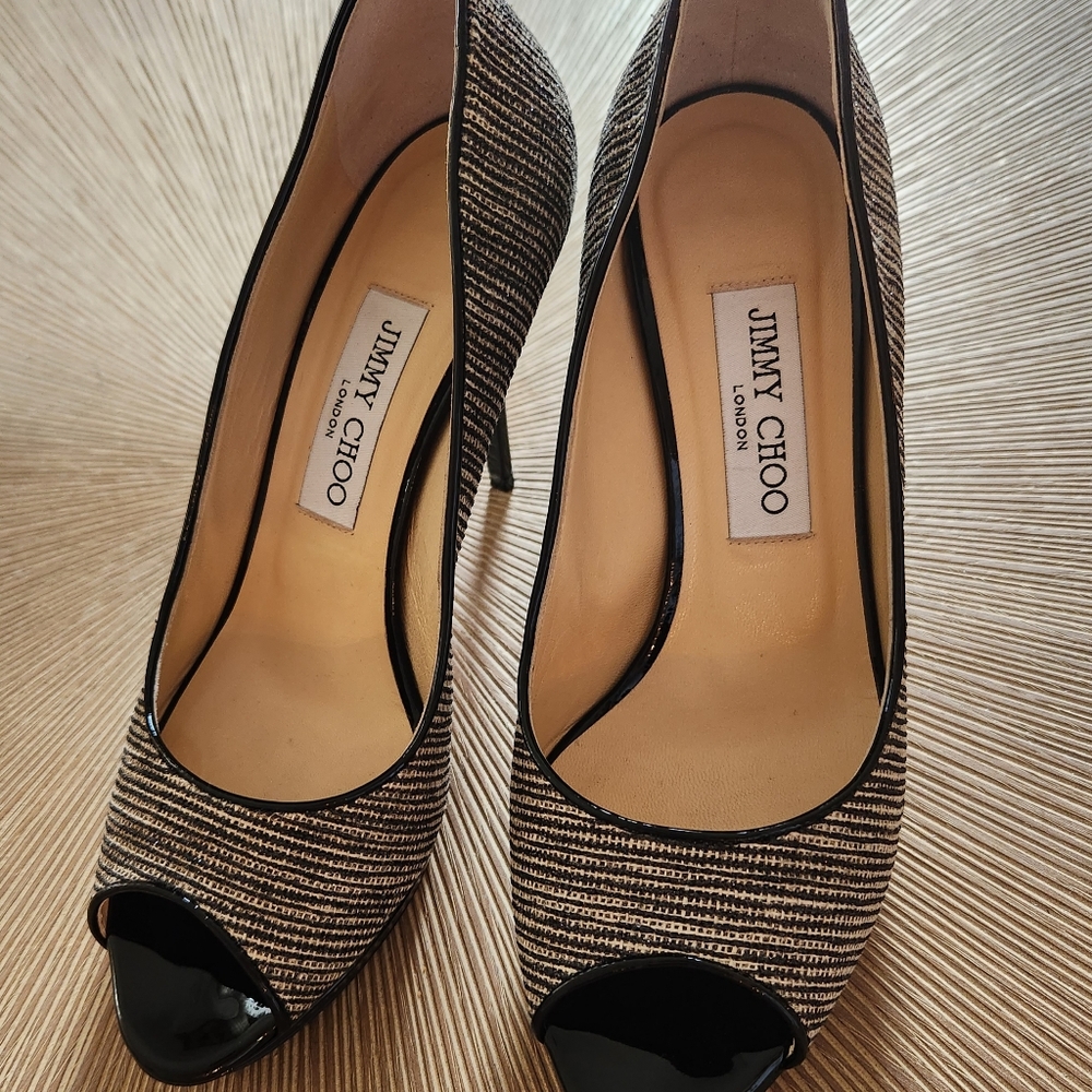 Jimmy Choo Open Toe Pump Heel